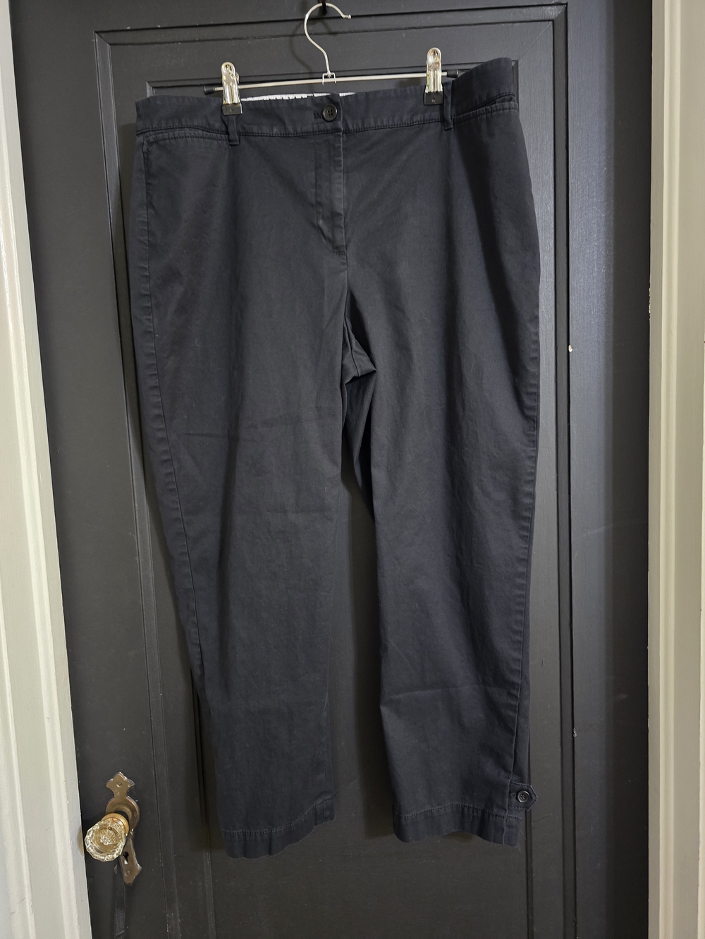 Talbots Black Cropped Pants with Polka Dot Waistband